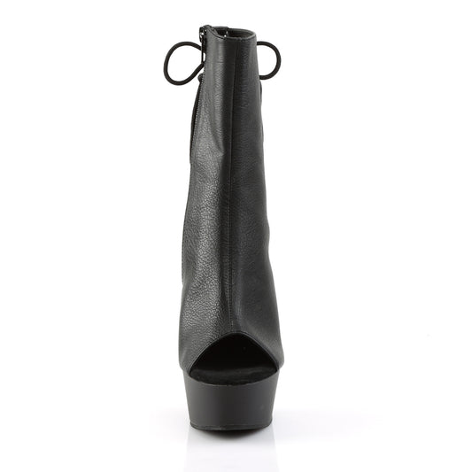【PLEASER】DELIGHT-1018 プラットフォームシューズ Blk Faux Leather/Blk【取寄】