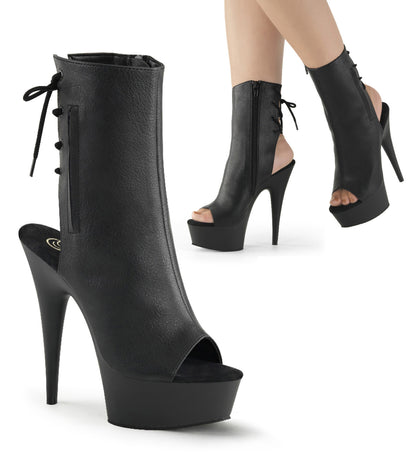 【PLEASER】DELIGHT-1018 シューズ Blk Faux Leather/Blk【取寄】