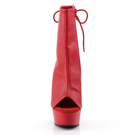 【PLEASER】DELIGHT-1018 プラットフォームシューズ Red Faux Leather/Red【取寄】