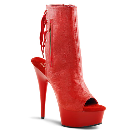 【PLEASER】DELIGHT-1018 シューズ Red Faux Leather/Red【取寄】