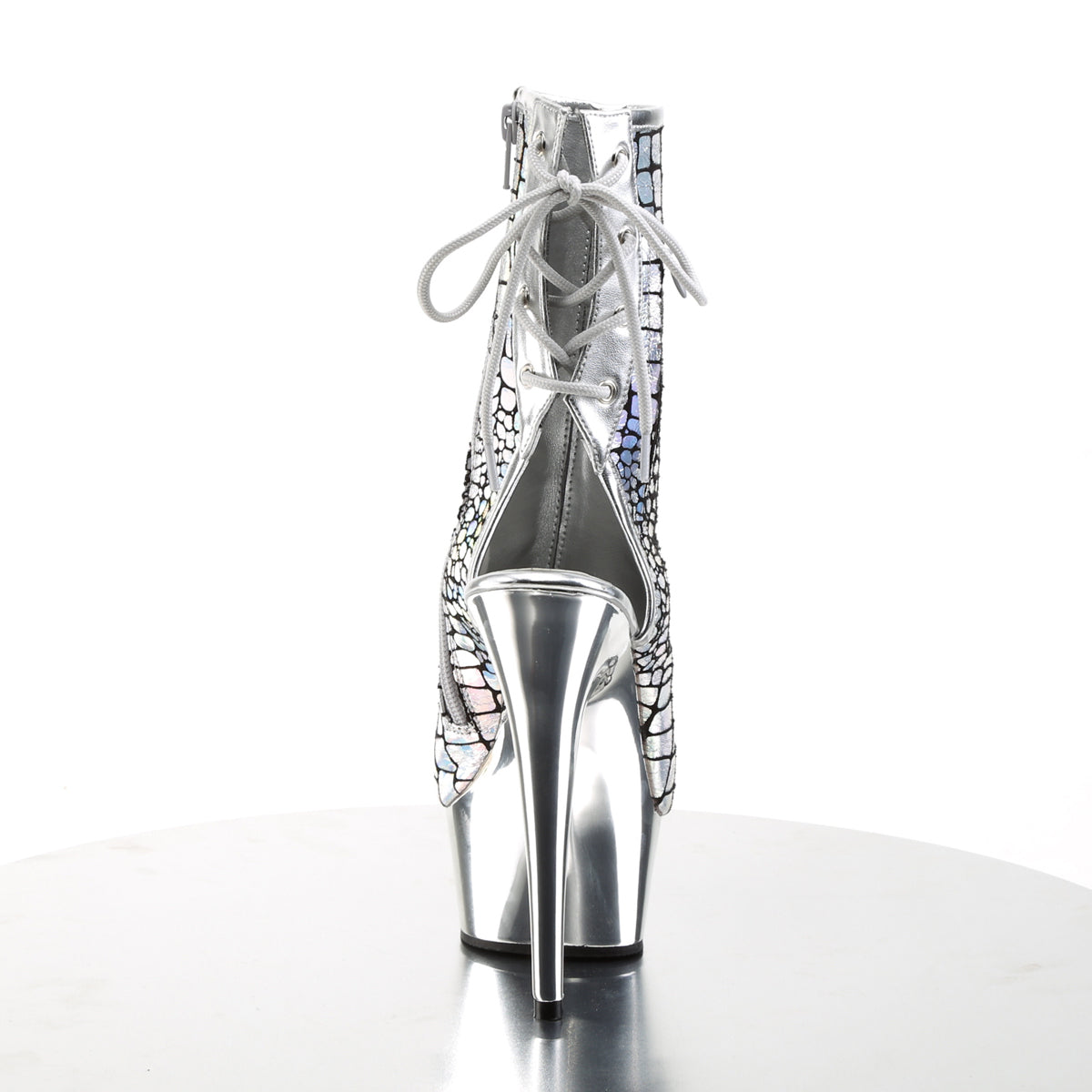【PLEASER】DELIGHT-1018HG シューズ Slv Hologram Ostrich Pu/Slv Chrome【取寄】