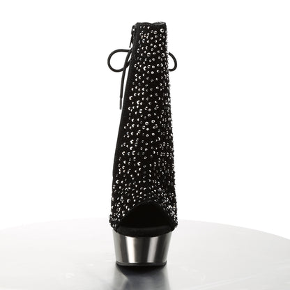 【PLEASER】DELIGHT-1018RS シューズ Blk Velvet-Pewter RS/ Pewter Chrome【取寄】