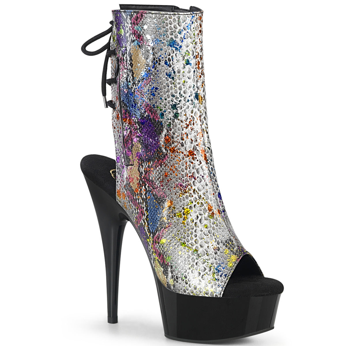 【PLEASER】DELIGHT-1018SP シューズ Multi-Color Snake Print/Blk【取寄】