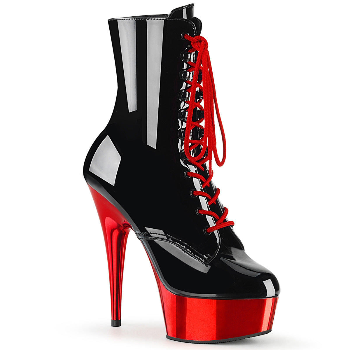 【PLEASER】DELIGHT-1020 シューズ Blk Pat/Red Chrome【取寄】