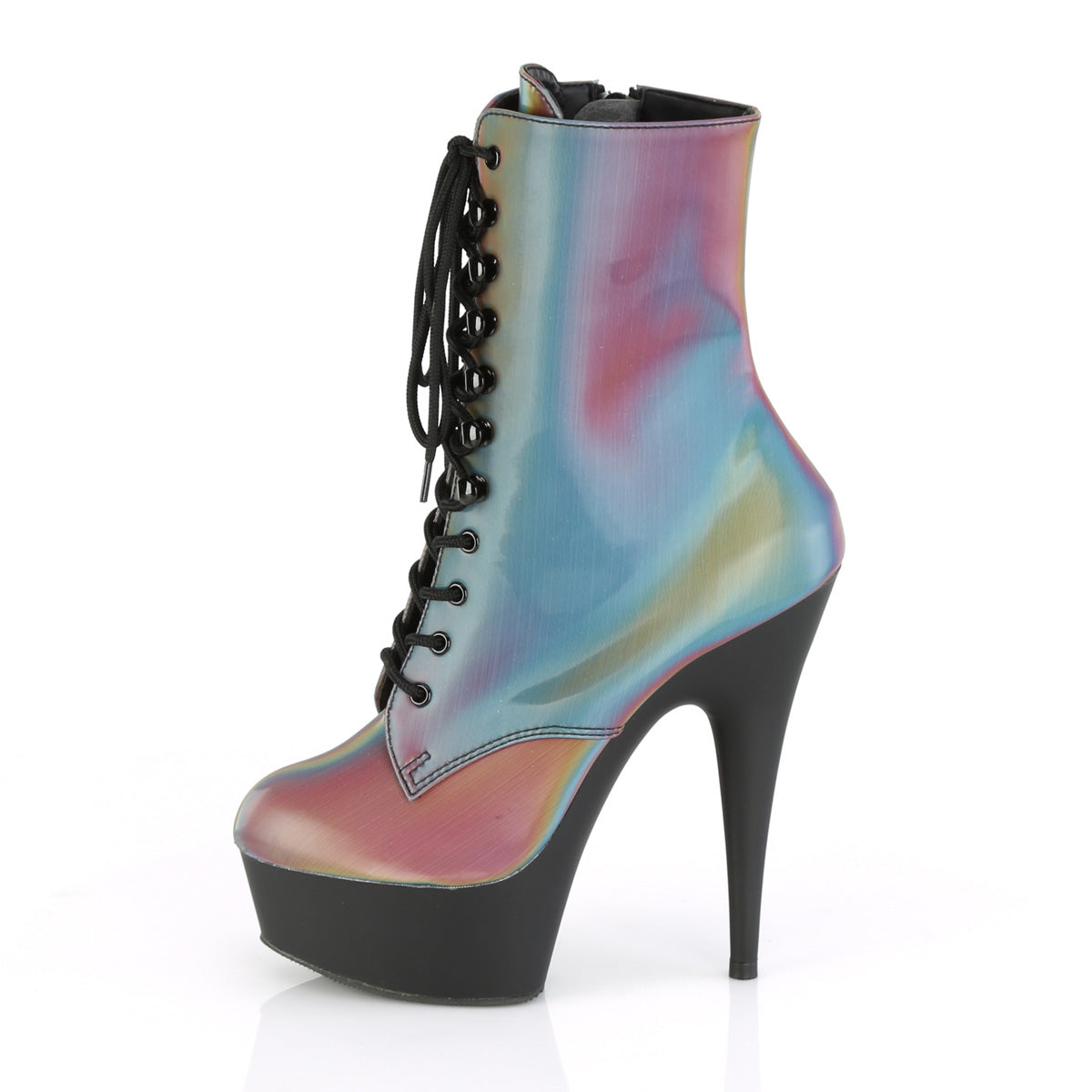 【PLEASER】DELIGHT-1020REFL シューズ Rainbow Reflective/Blk Matte【取寄】