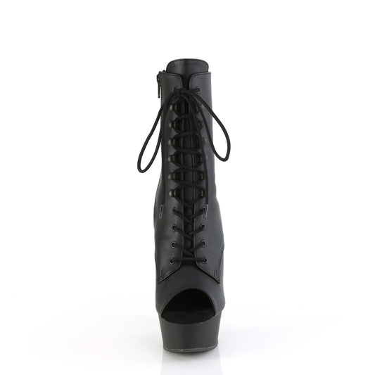 【PLEASER】DELIGHT-1021 プラットフォームシューズ Blk Faux Leather/Blk Matte【取寄】