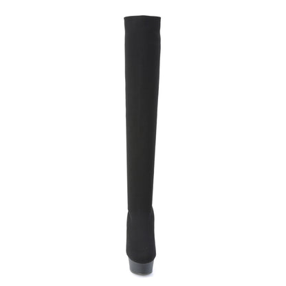 【PLEASER】DELIGHT-3002-1 シューズ Blk Stretch Knit Fabric/Blk Matte【取寄】