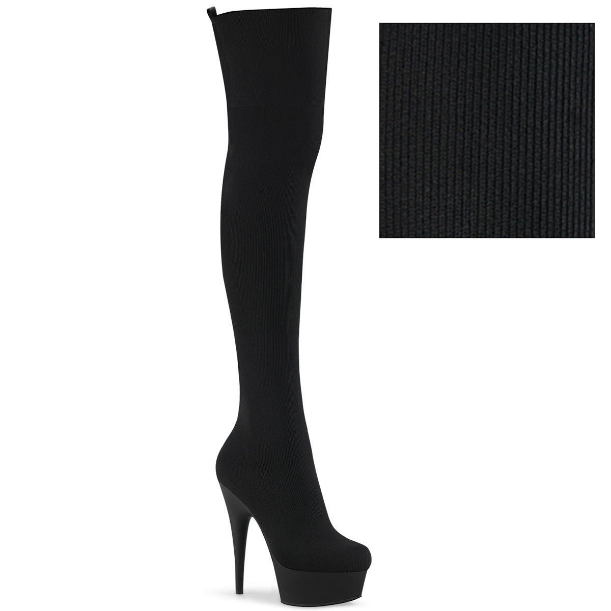 【PLEASER】DELIGHT-3002-1 シューズ Blk Stretch Knit Fabric/Blk Matte【取寄】