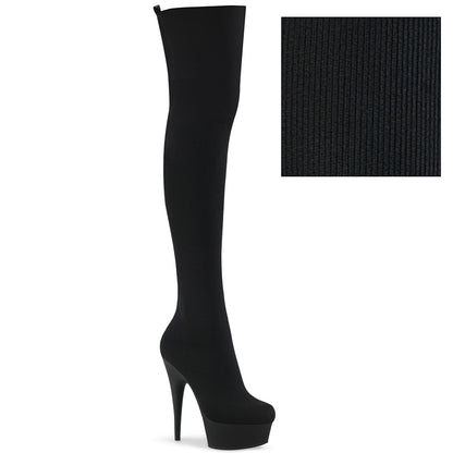 【PLEASER】DELIGHT-3002-1 シューズ Blk Stretch Knit Fabric/Blk Matte【取寄】