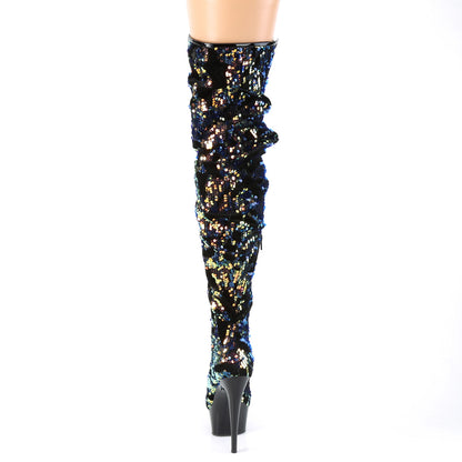 【PLEASER】DELIGHT-3004 シューズ Blue Iridescent Sequins/Blk【取寄】