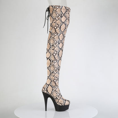 【PLEASER】DELIGHT-3008SP-BT シューズ Tan-Brown Snake Print/Blk Matte【取寄】