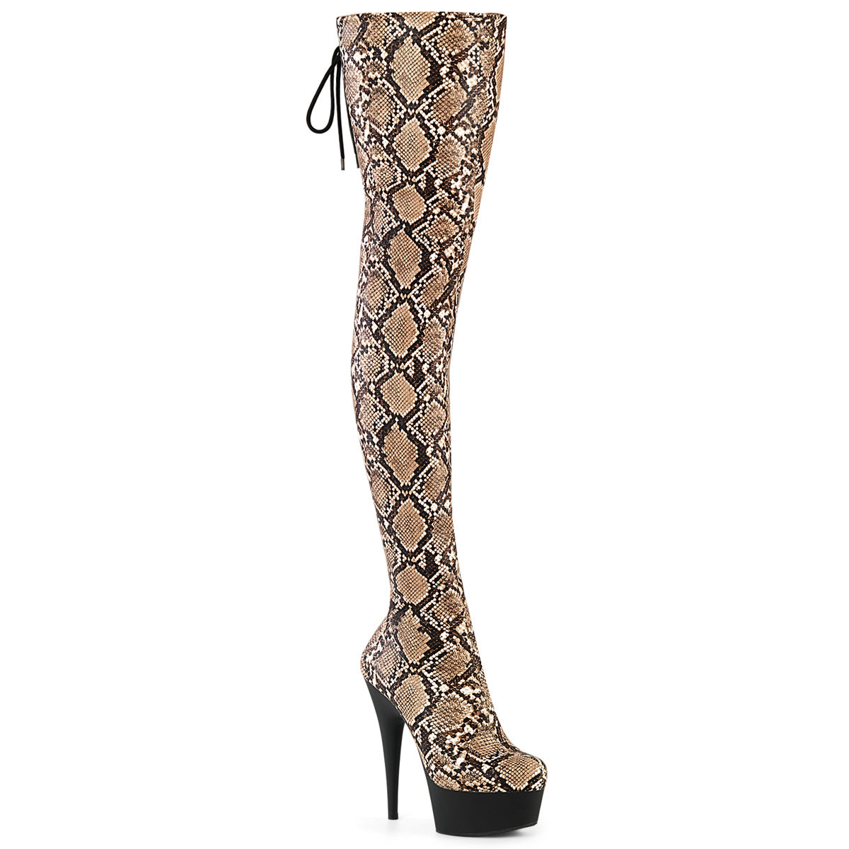 【PLEASER】DELIGHT-3008SP-BT シューズ Tan-Brown Snake Print/Blk Matte【取寄】