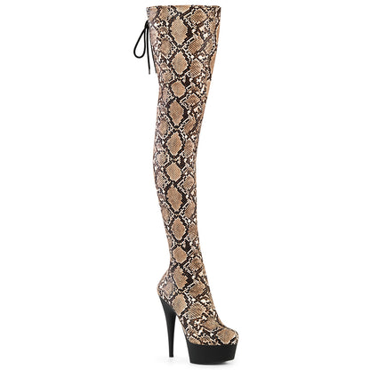 【PLEASER】DELIGHT-3008SP-BT シューズ Tan-Brown Snake Print/Blk Matte【取寄】