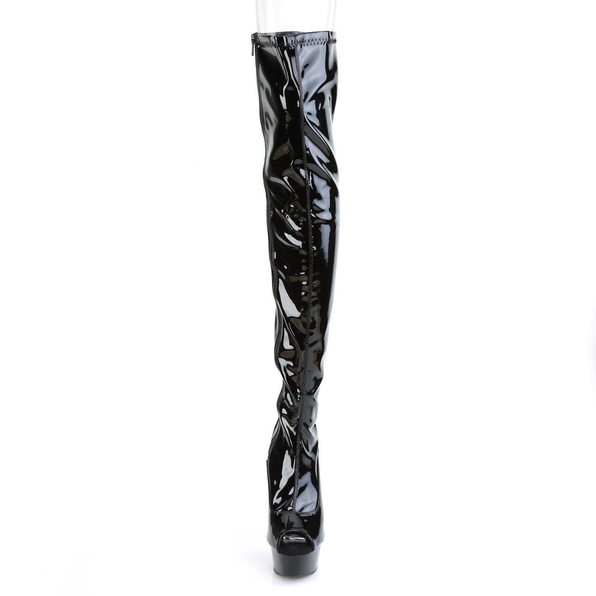 【PLEASER】DELIGHT-3011 シューズ Blk Str. Pat/Blk【取寄】