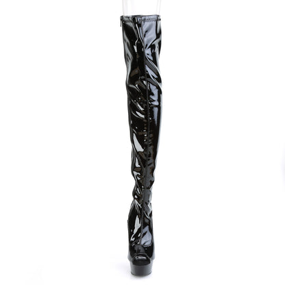 【PLEASER】DELIGHT-3011 シューズ Blk Str. Pat/Blk【取寄】