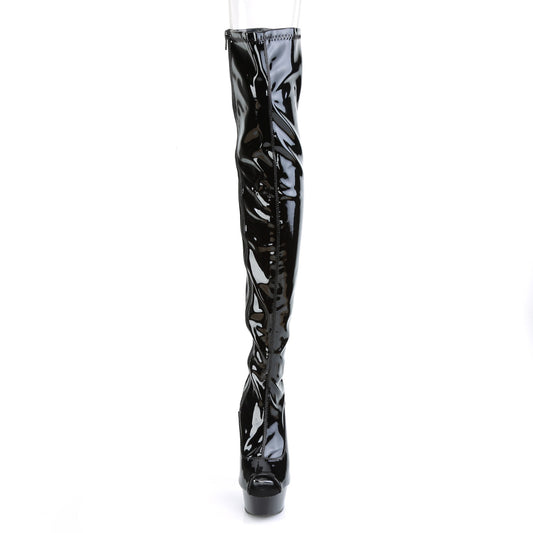【PLEASER】DELIGHT-3011 プラットフォームシューズ Blk Str. Pat/Blk【取寄】