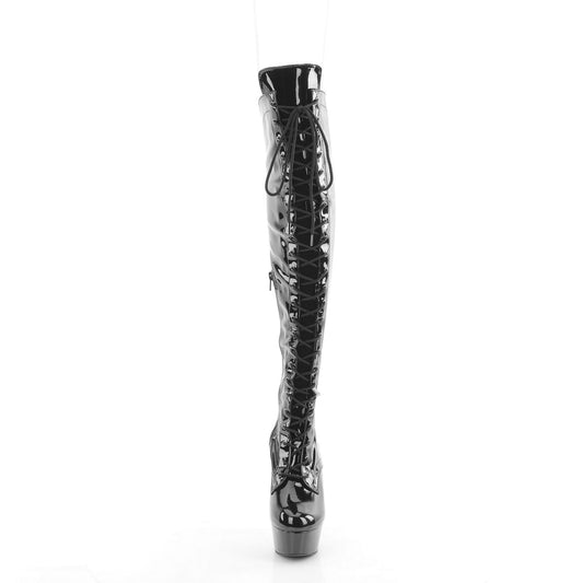 【PLEASER】DELIGHT-3014 プラットフォームシューズ Blk Str. Pat/Blk【取寄】