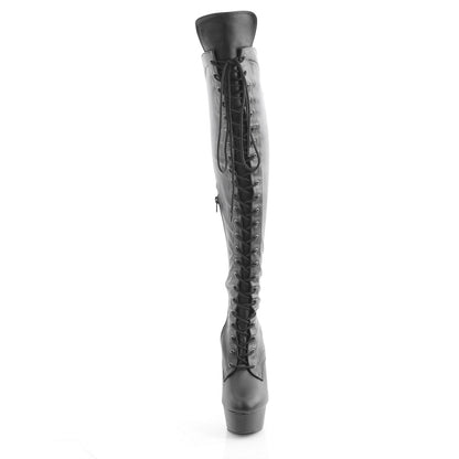 【PLEASER】DELIGHT-3014 シューズ Blk Str. Faux Leather/Blk Matte【取寄】