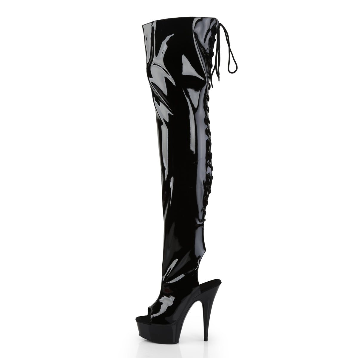【PLEASER】DELIGHT-3017 シューズ Blk Str Pat/Blk【取寄】