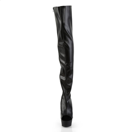 【PLEASER】DELIGHT-3017 プラットフォームシューズ Blk Str Faux Leather/Blk【取寄】
