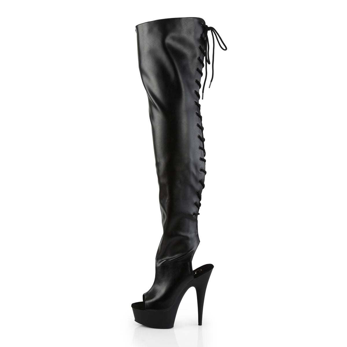 【PLEASER】DELIGHT-3017 シューズ Blk Str Faux Leather/Blk【取寄】
