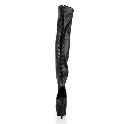 【PLEASER】DELIGHT-3017 シューズ Blk Str Faux Leather/Blk【取寄】