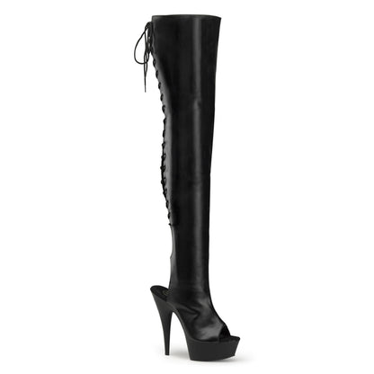 【PLEASER】DELIGHT-3017 シューズ Blk Str Faux Leather/Blk【取寄】