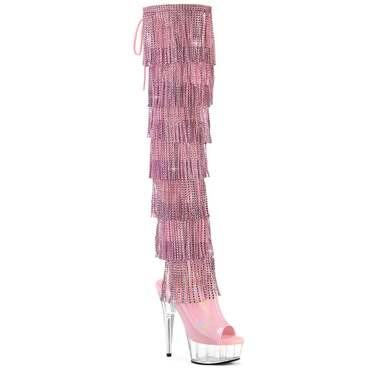【PLEASER】DELIGHT-3017HG-RSF プラットフォームシューズ B. Pink Holo Pat/Clr【取寄】