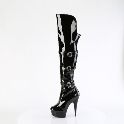 【PLEASER】DELIGHT-3018 シューズ Blk Str. Pat/Blk【取寄】