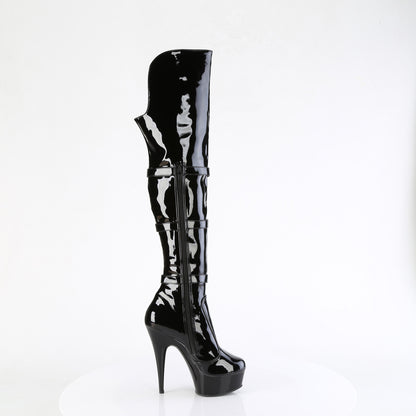 【PLEASER】DELIGHT-3018 シューズ Blk Str. Pat/Blk【取寄】