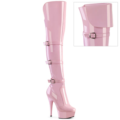 【PLEASER】DELIGHT-3018 シューズ B. Pink Str. Pat/B. Pink【取寄】