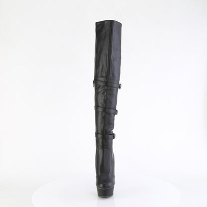 【PLEASER】DELIGHT-3018 シューズ Blk Str. Faux Leather/Blk Matte【取寄】