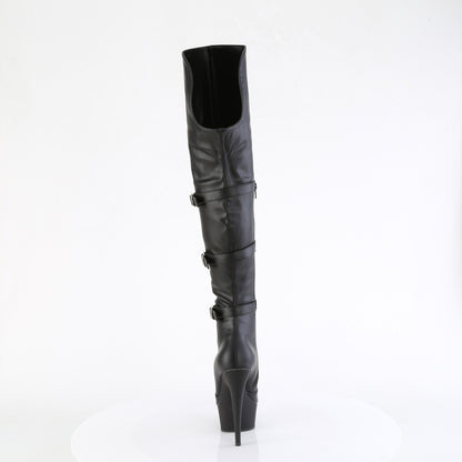 【PLEASER】DELIGHT-3018 シューズ Blk Str. Faux Leather/Blk Matte【取寄】