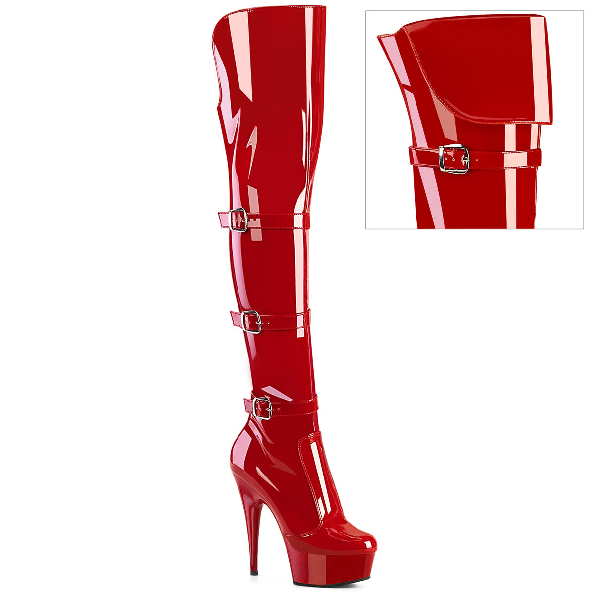 【PLEASER】DELIGHT-3018 シューズ Red Str. Pat/Red【取寄】