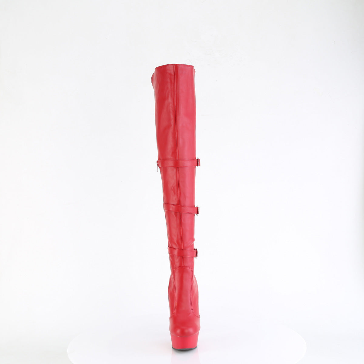 【PLEASER】DELIGHT-3018 シューズ Red Str. Faux Leather/Red Matte【取寄】