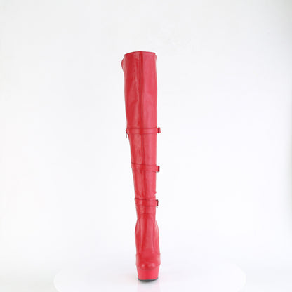 【PLEASER】DELIGHT-3018 シューズ Red Str. Faux Leather/Red Matte【取寄】