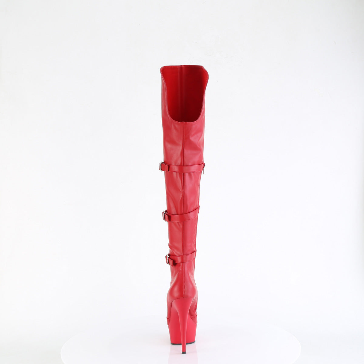 【PLEASER】DELIGHT-3018 シューズ Red Str. Faux Leather/Red Matte【取寄】