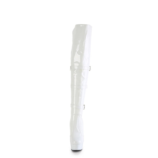 【PLEASER】DELIGHT-3018 プラットフォームシューズ Wht Str. Pat/Wht【取寄】