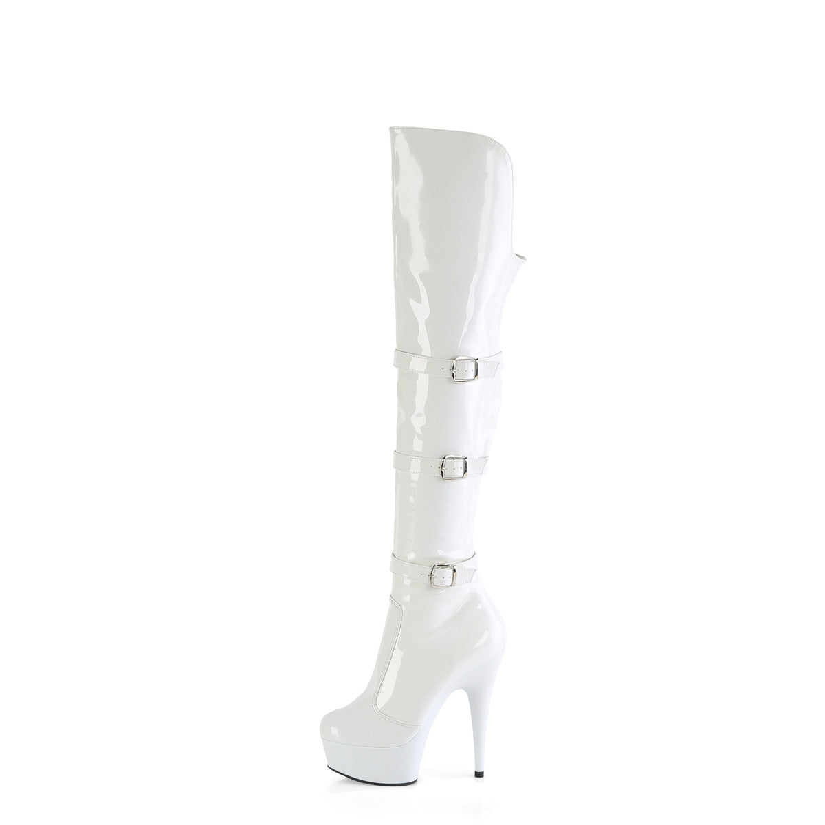 【PLEASER】DELIGHT-3018 シューズ Wht Str. Pat/Wht【取寄】