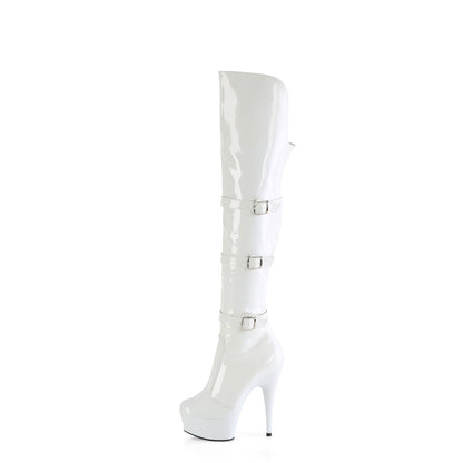 【PLEASER】DELIGHT-3018 シューズ Wht Str. Pat/Wht【取寄】