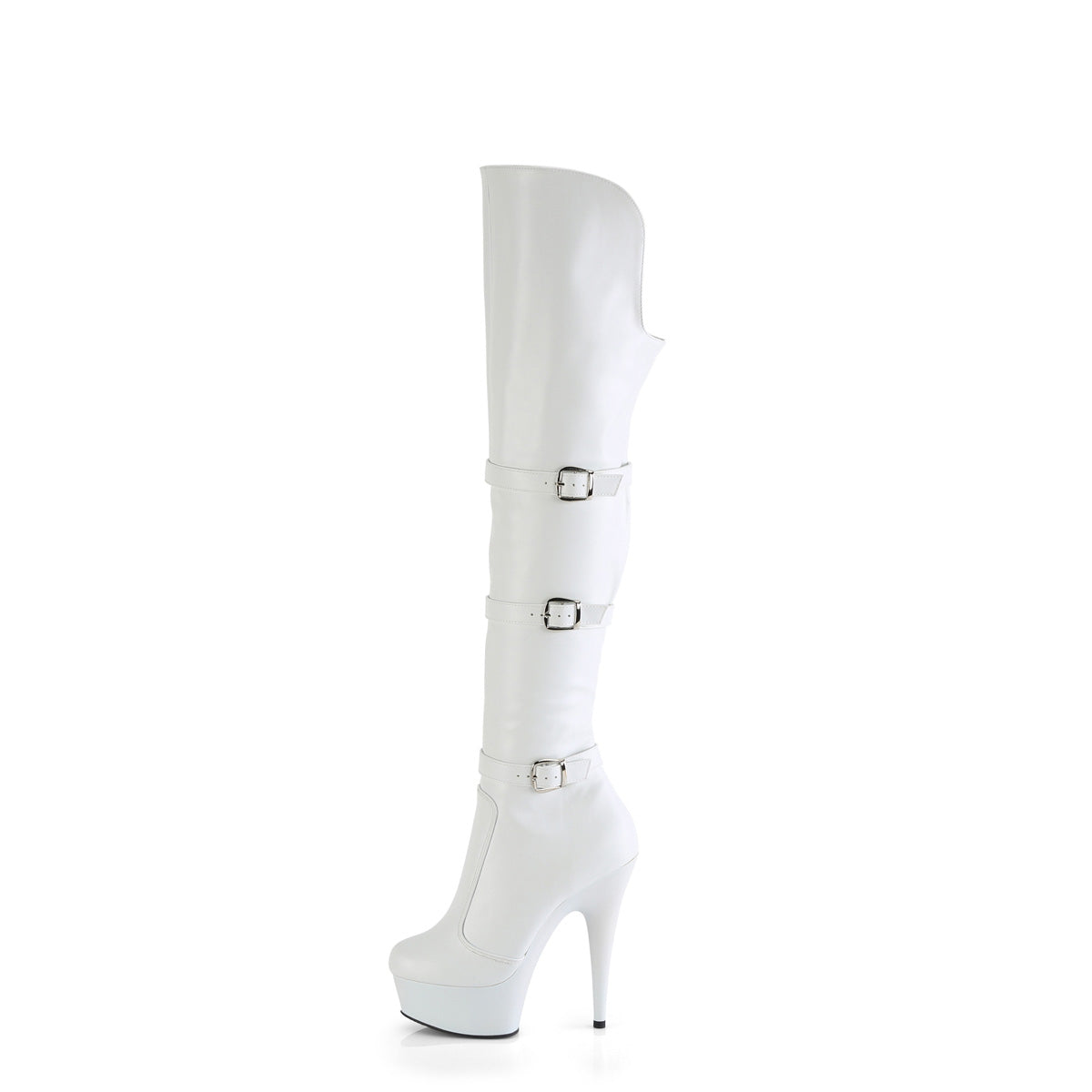 【PLEASER】DELIGHT-3018 シューズ Wht Str. Faux Leather/Wht Matte【取寄】
