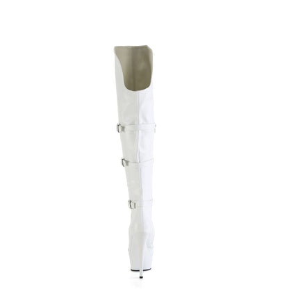 【PLEASER】DELIGHT-3018 シューズ Wht Str. Faux Leather/Wht Matte【取寄】