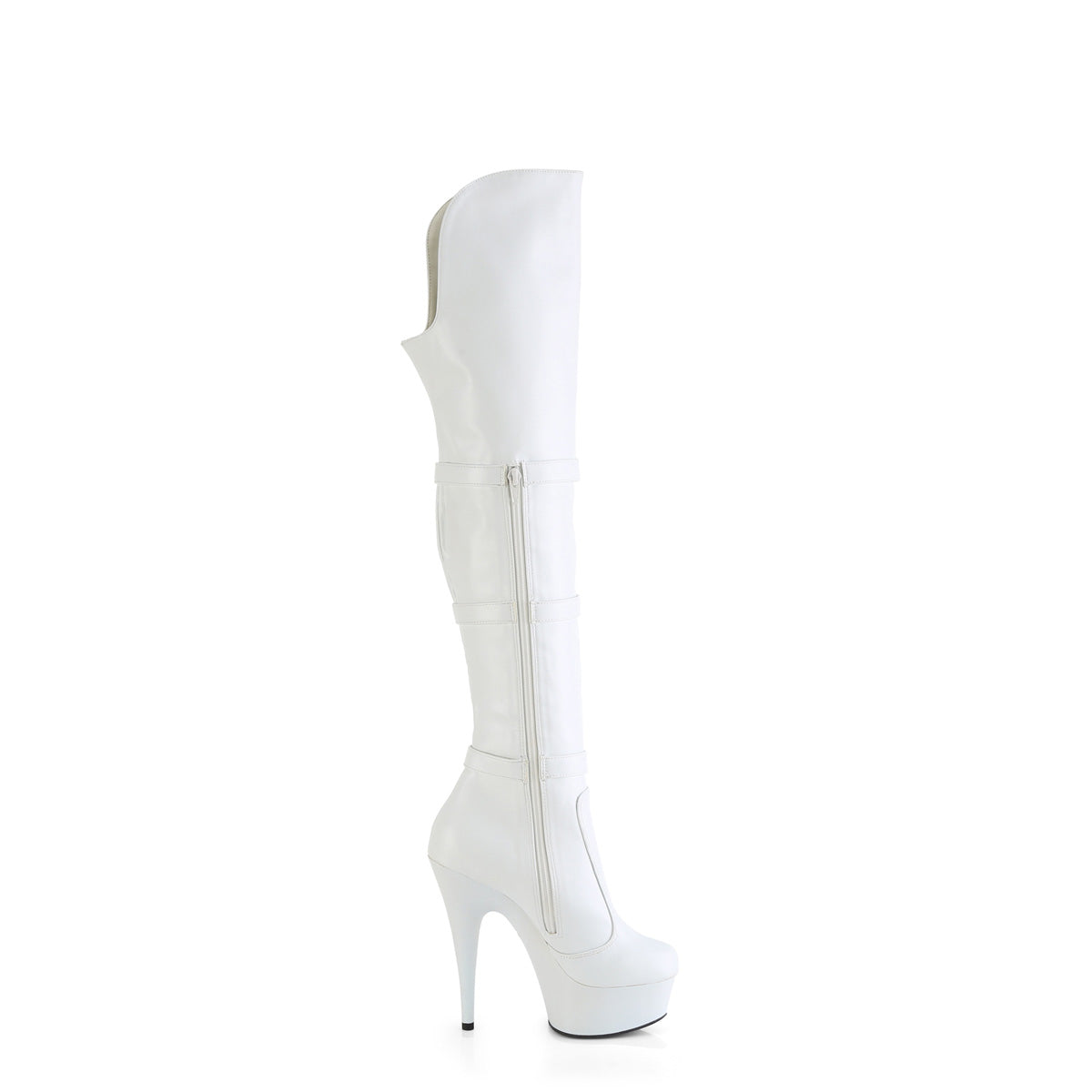 【PLEASER】DELIGHT-3018 シューズ Wht Str. Faux Leather/Wht Matte【取寄】