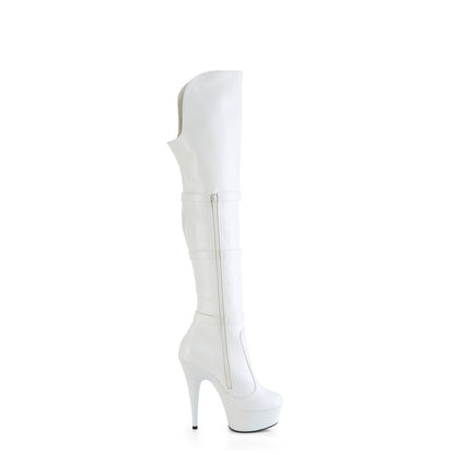【PLEASER】DELIGHT-3018 シューズ Wht Str. Faux Leather/Wht Matte【取寄】
