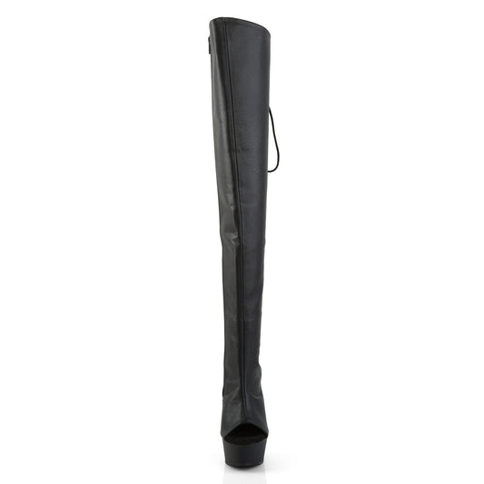 【PLEASER】DELIGHT-3019 プラットフォームシューズ Blk Faux Leather/Blk Matte【取寄】