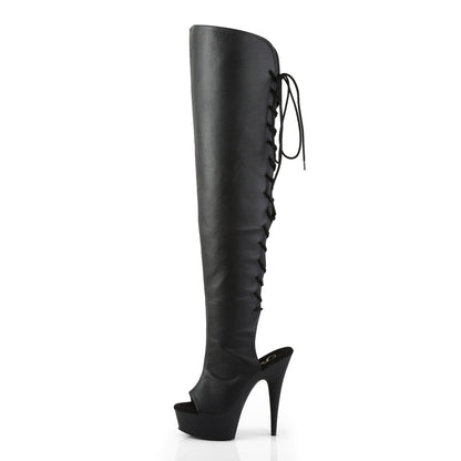 【PLEASER】DELIGHT-3019 シューズ Blk Faux Leather/Blk Matte【取寄】