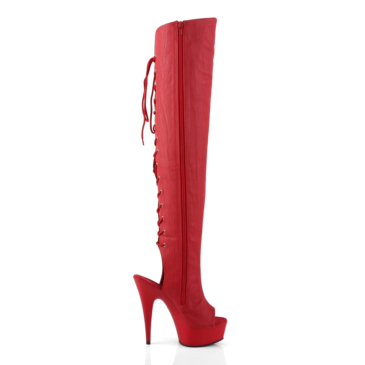 【PLEASER】DELIGHT-3019 シューズ Red Faux Leather/Red Matte【取寄】