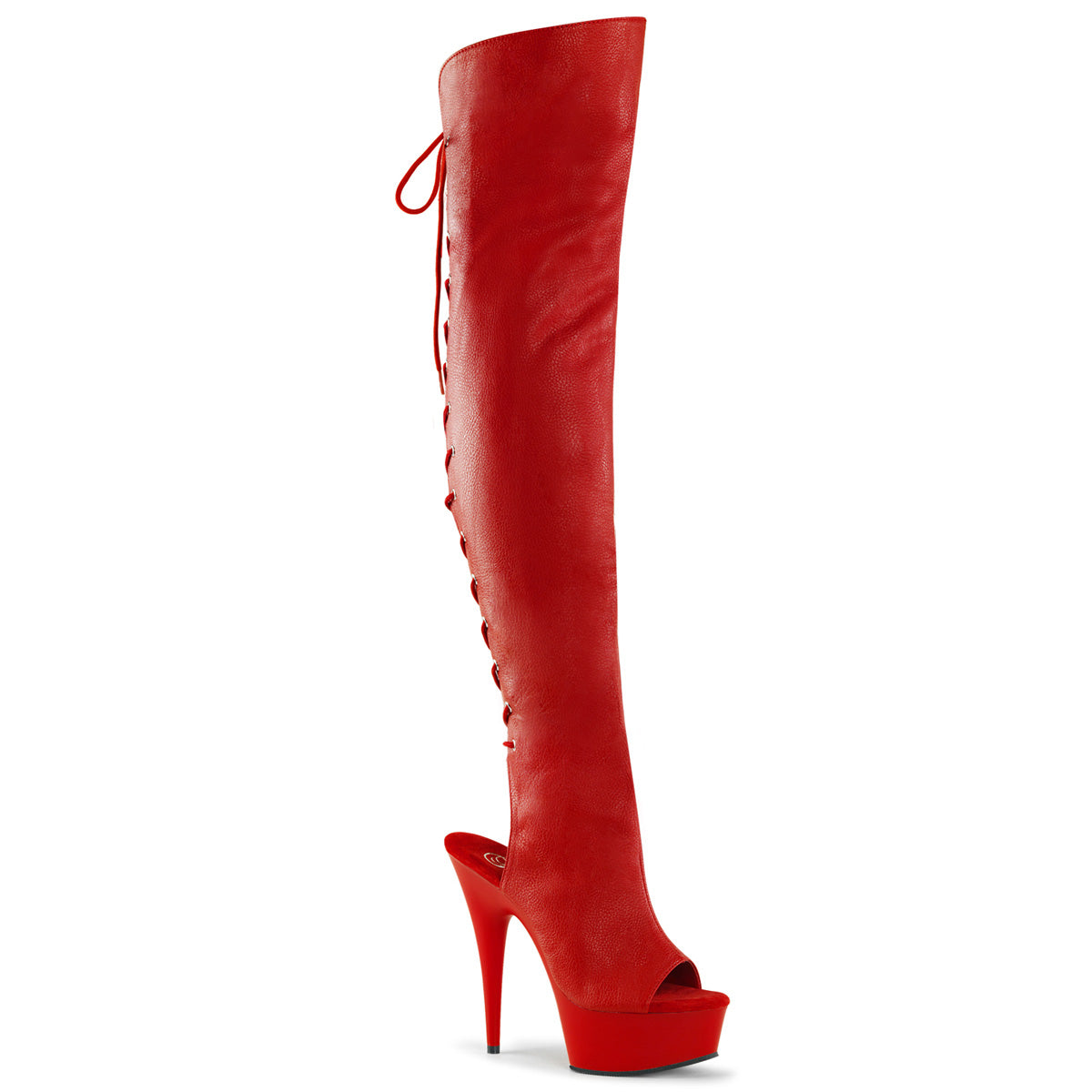 【PLEASER】DELIGHT-3019 シューズ Red Faux Leather/Red Matte【取寄】