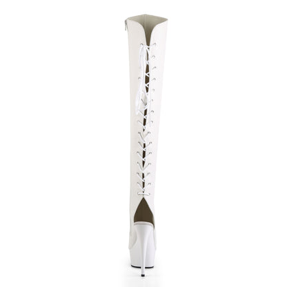 【PLEASER】DELIGHT-3019 シューズ Wht Faux Leather/Wht【取寄】