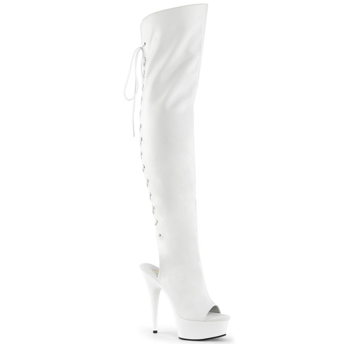 【PLEASER】DELIGHT-3019 シューズ Wht Faux Leather/Wht【取寄】